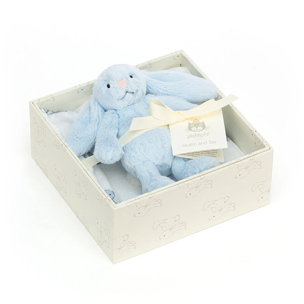 JellyCat Bashful Blue Bunny Gift Set 1 JellyCat Bashful Blue Bunny Gift Set