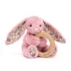 JellyCat Blossom Tulip Bunny Wooden Ring Toy - H13cm