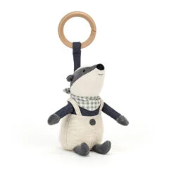JellyCat Little Rambler Badger Rattle