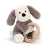 JellyCat Shooshu Puppy Wooden Ring Toy
