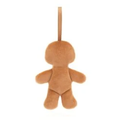 Jellycat Festive Folly Gingerbread Fred -Jellycat Shop jellycat FFH6GM festive folly gingerbread fred plush holiday ornament back view