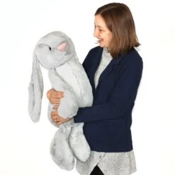 Jellycat Really Big Bashful Silver Bunny -Jellycat Shop jellycat barb1bs bashful silver bunny really big lifestyle 2