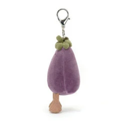 Jellycat Vivacious Aubergine Bag Charm -Jellycat Shop vv4abc jellycat vivacious vegetable aubergine bag charm 2
