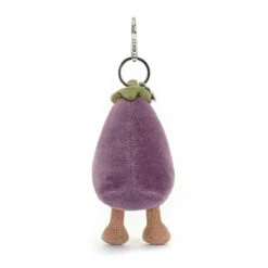 Jellycat Vivacious Aubergine Bag Charm -Jellycat Shop vv4abc jellycat vivacious vegetable aubergine bag charm 3